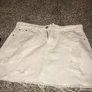 White mini skirt